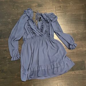 Sexy, V-Neck and Back Ruffled Dress